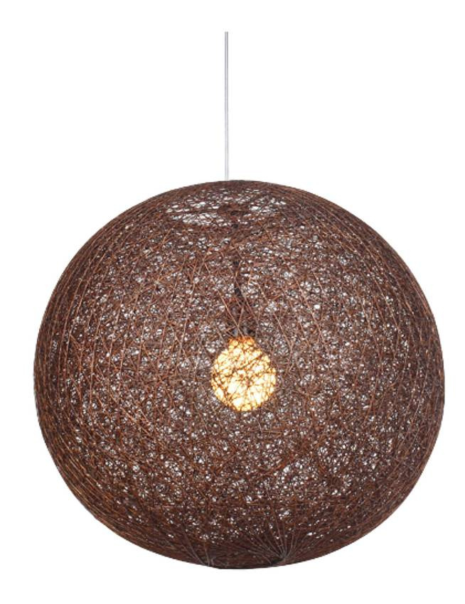Brązowa lampa wisząca kula 50 cm do salonu CARUBA IP20