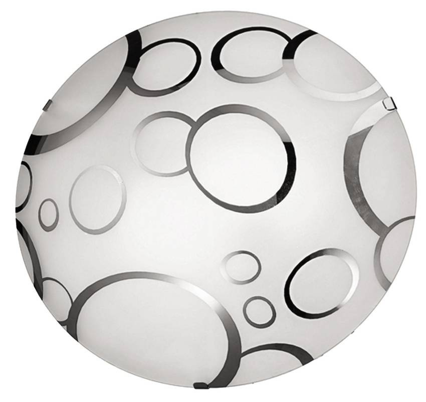 Biały plafon szklany sufitowy 30 cm do salonu Doka metal szkło