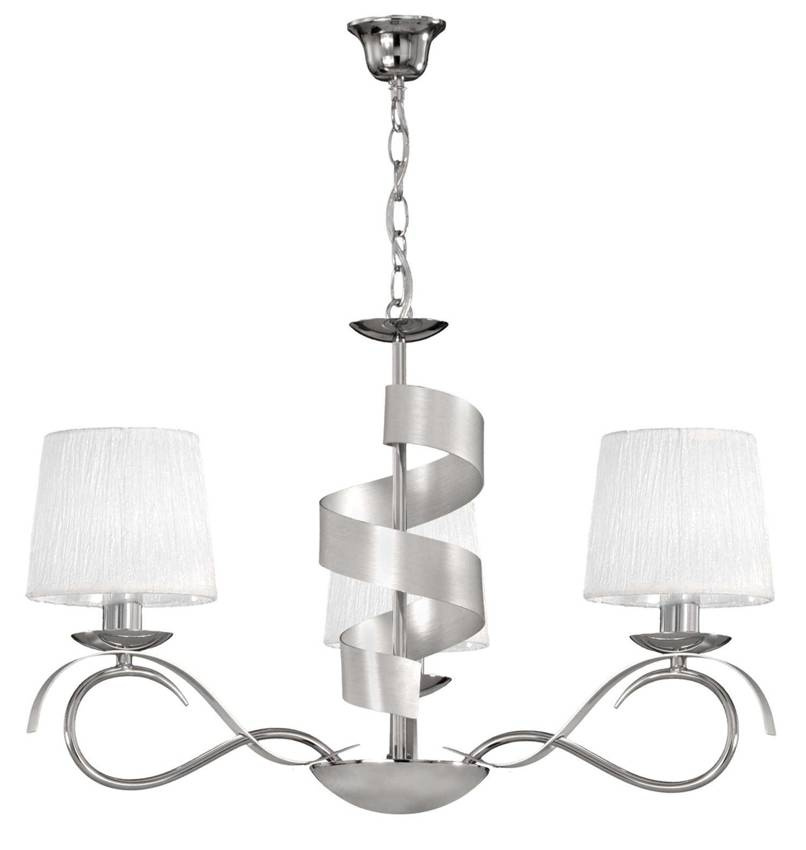 Chromowy żyrandol sufitowy rustykalny 3-punktowy do salonu DECANIS metal