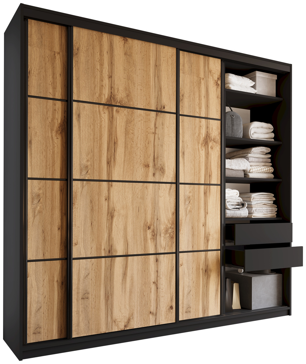 Wysoka trzydrzwiowa szafa przesuwna 250 cm LOFT MAX