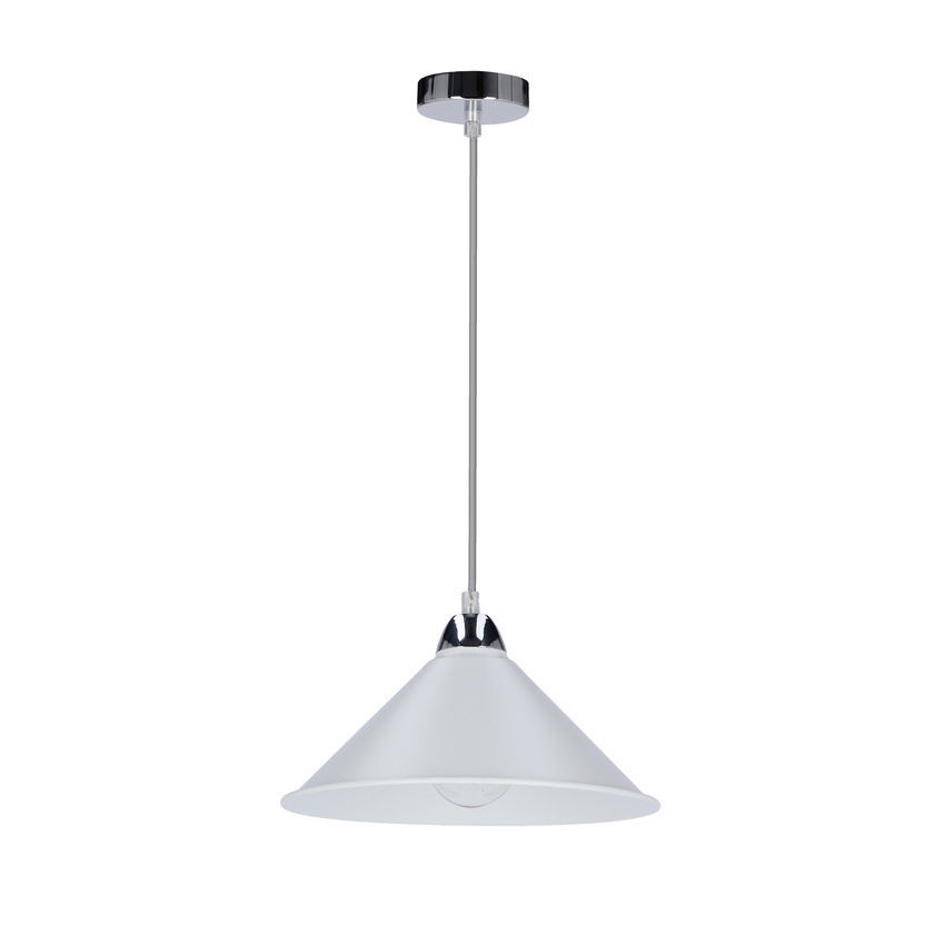 Biała lampa wisząca do salonu AVOLA metalowa E27