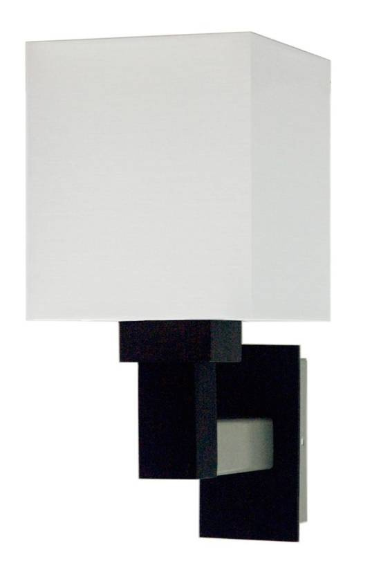 Srebrna lampa ścienna kinkiet z abażurem do salonu Favorita drewno