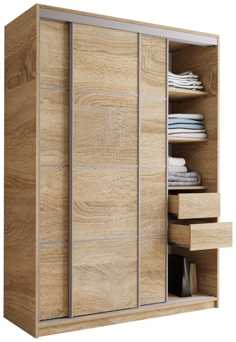 Szafa przesuwna 150 cm Dąb Sonoma TOP