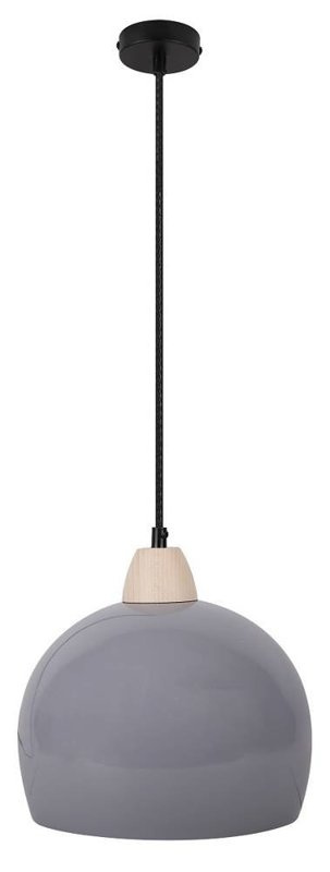 Szara lampa wisząca 1-punktowa do salonu MONROE metalowa