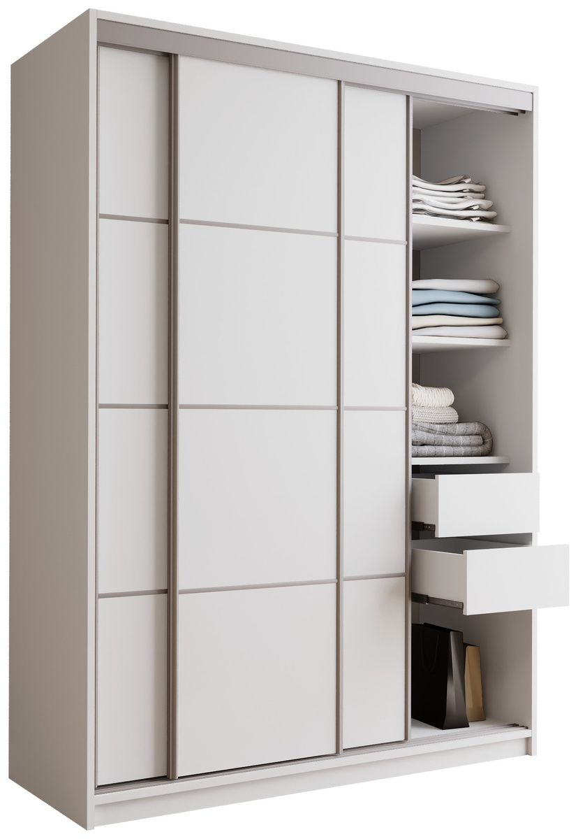 Biała szafa przesuwna 150 cm TOP