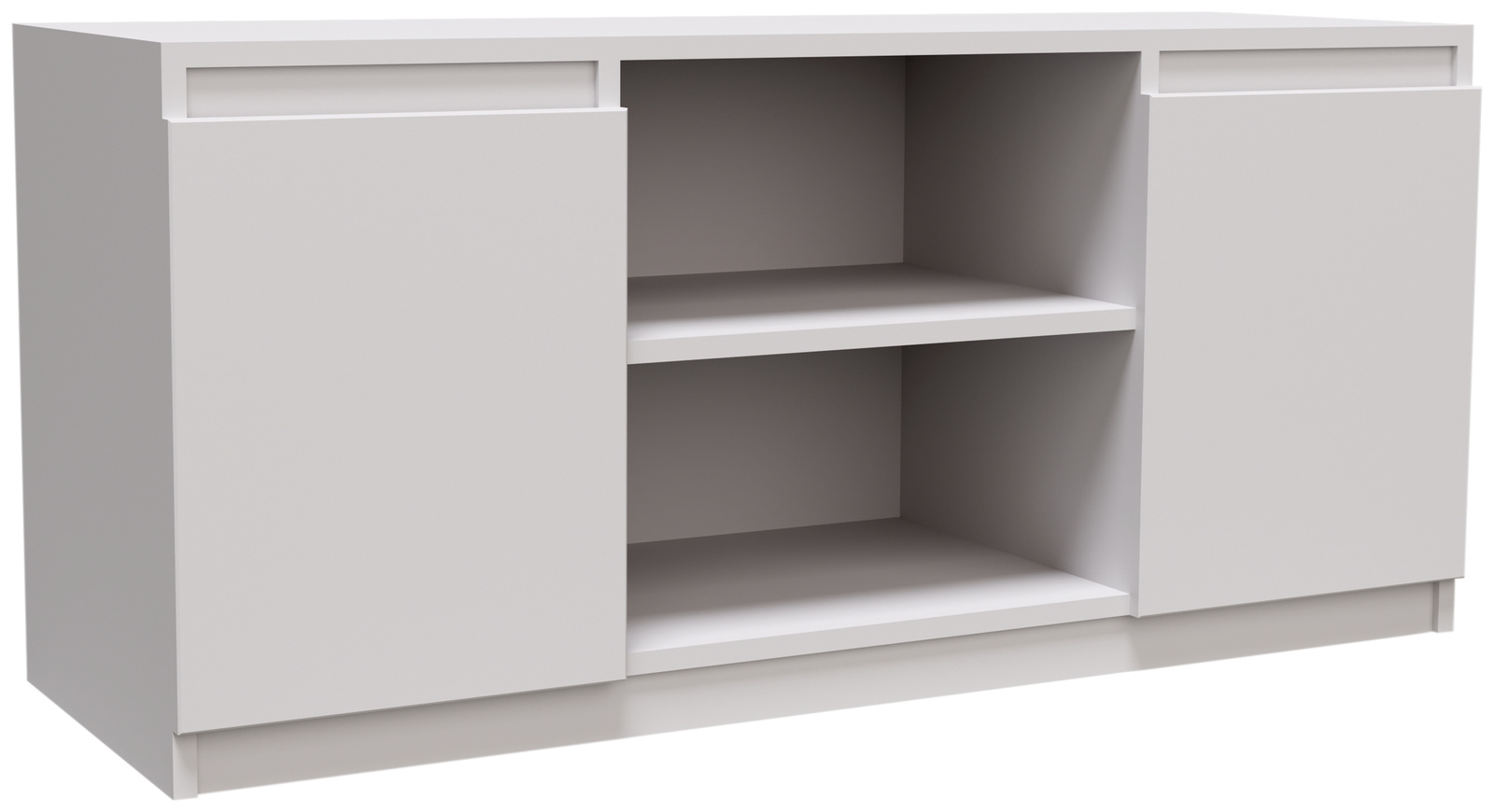 Nowoczesna szafka RTV biała 120 cm z półkami MONTEGO