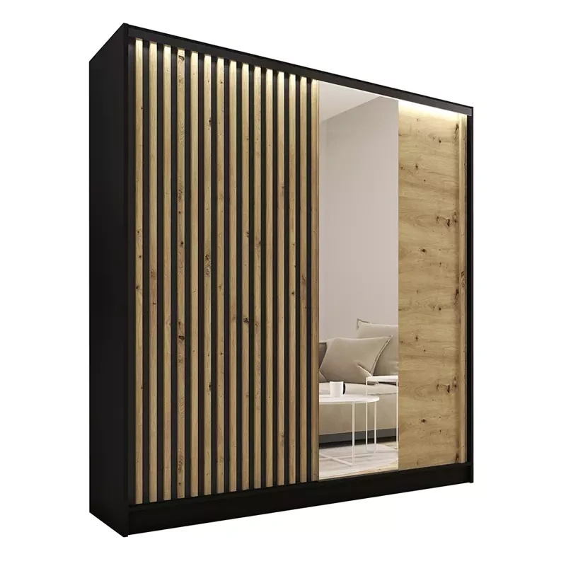 Szafa przesuwna z lustrem 180 cm LAMEL 3D