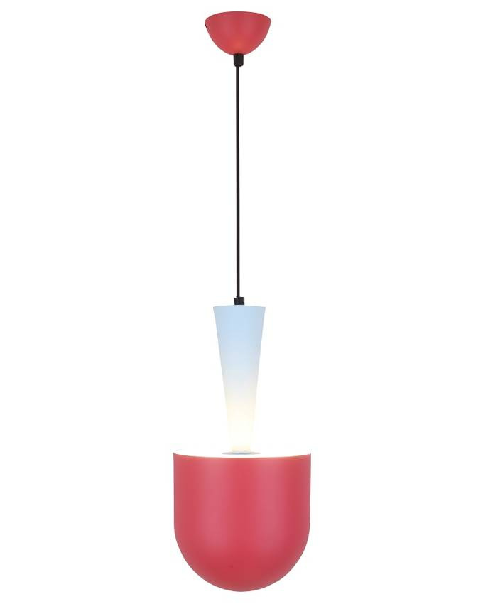 Czerwona lampa wisząca metalowa do salonu i jadalni VISBY 1 punkt światła