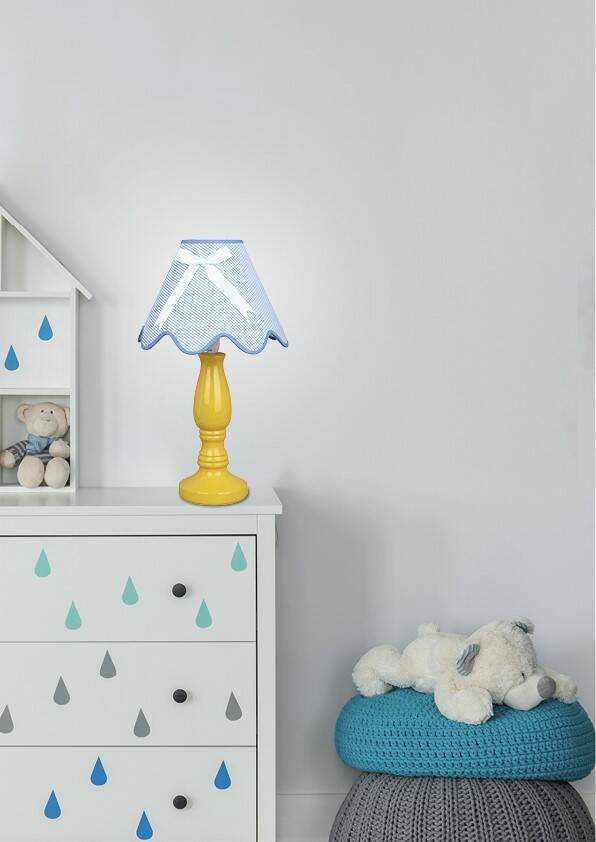 Żółta lampka stołowa do salonu i sypialni LOLA 25 cm