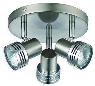 Chromowy plafon sufitowy metalowy do salonu METRO 3xGU10 srebrny