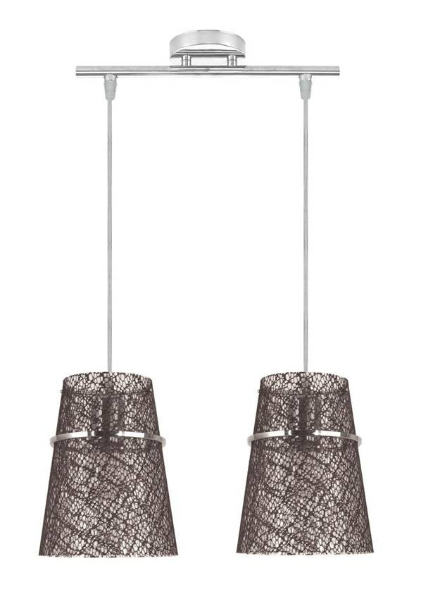 Srebrna lampa wisząca z regulacją wysokości PLASTO metal