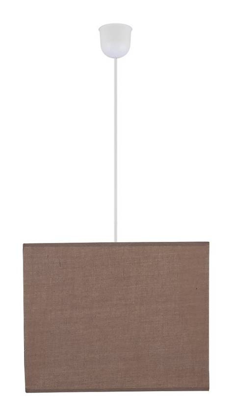 Brązowa lampa wisząca do salonu regulowana Basic tkanina 30 cm