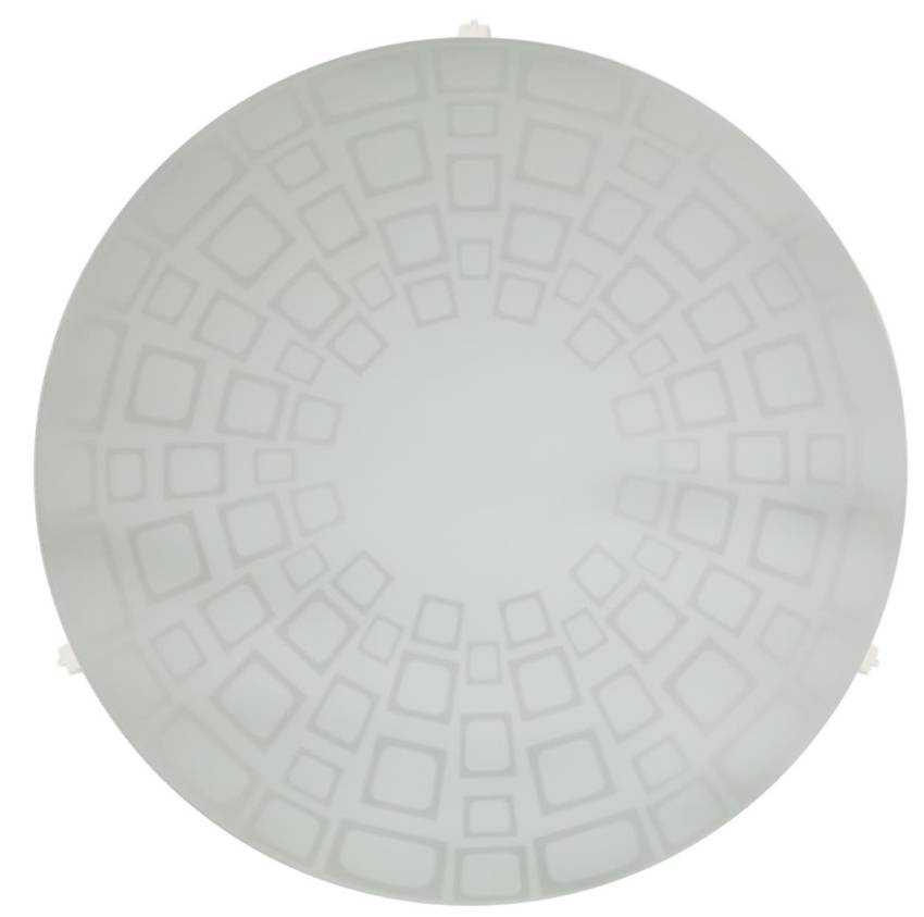 Biały plafon sufitowy 30 cm do salonu Ingrid metal i szkło