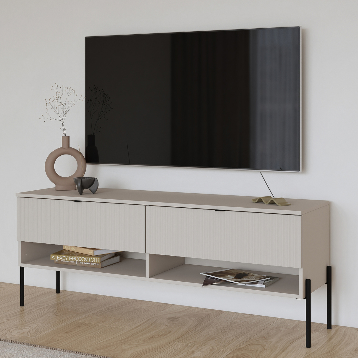 Stolik RTV 140 cm pod telewizor do salonu ORE kaszmir