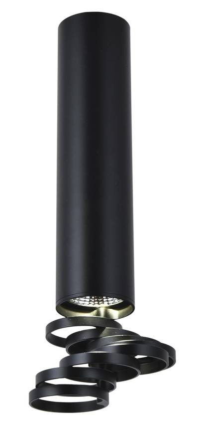 Czarna lampa sufitowa spot tuba 30 cm do salonu seria TUBA GU10