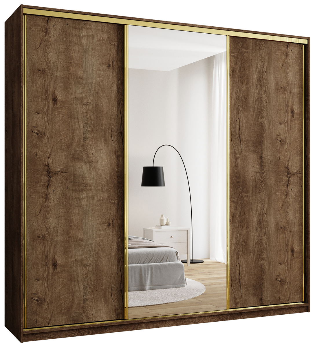 Szafa przesuwna z lustrem 250 cm GOLD NEW MAX lefkas