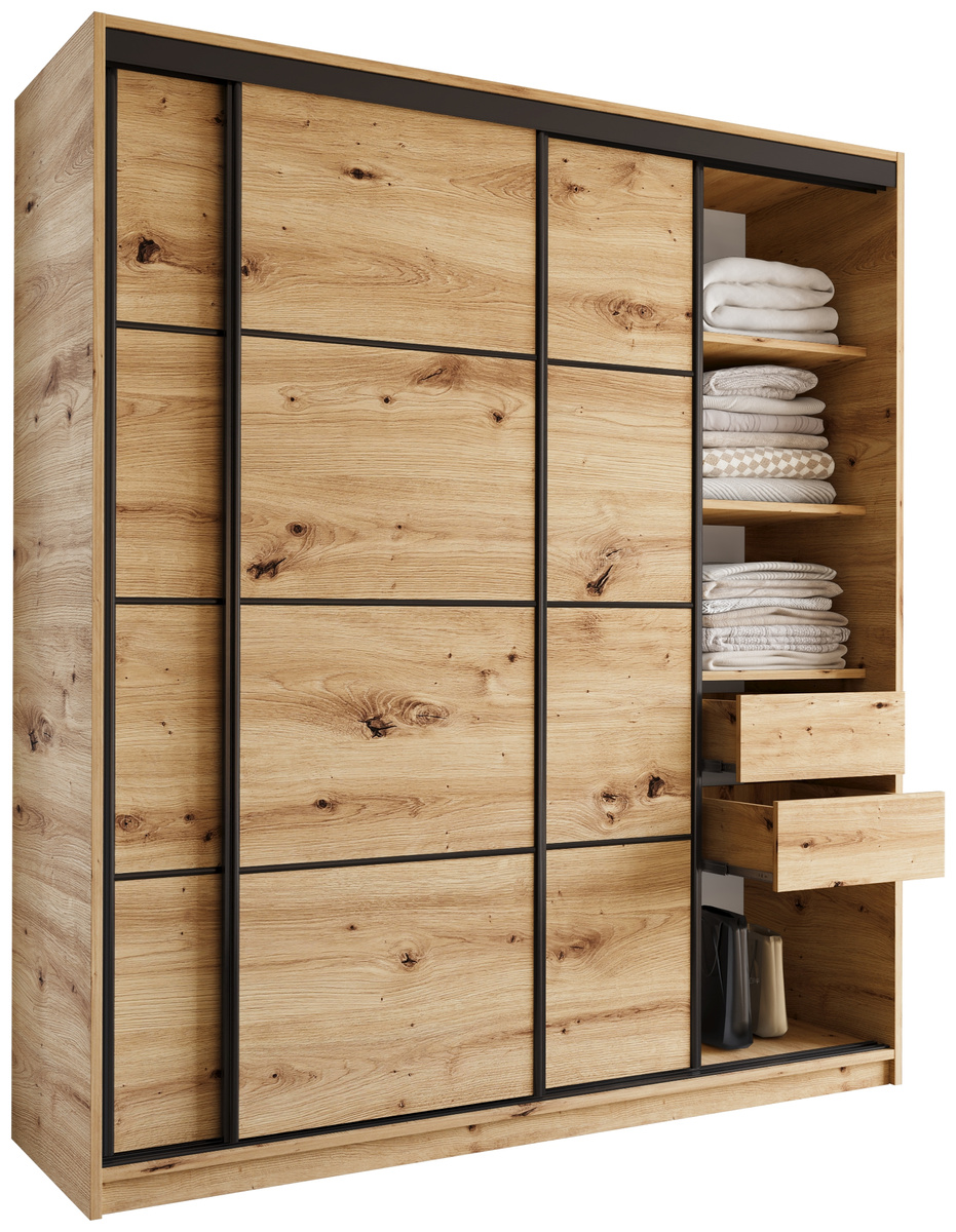 Szafa przesuwna dąb artisan 180 cm LOFT