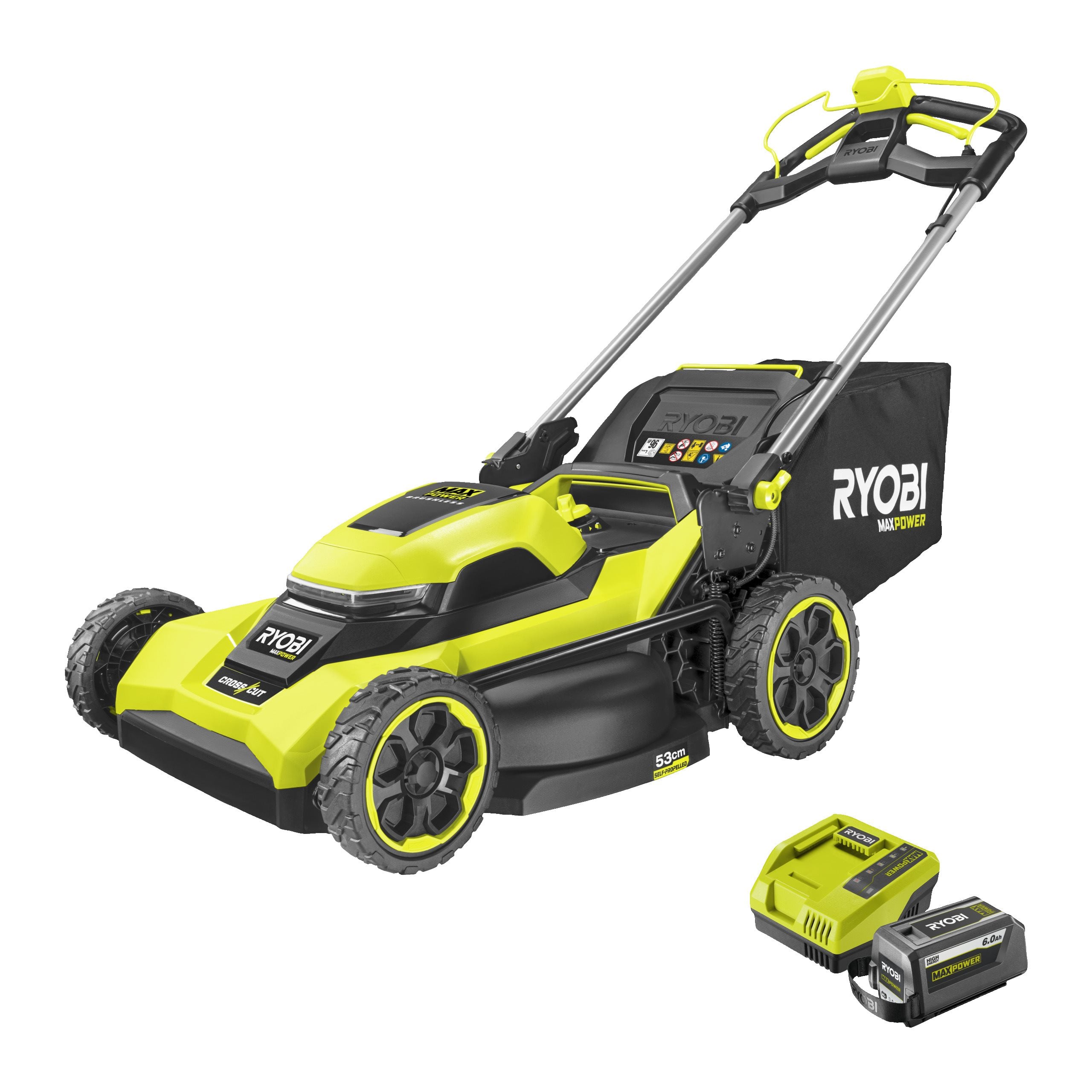 Kosiarka bezszczotkowa MAX POWER 53 cm, z napędem (z akumulatorem 6,0 Ah)
