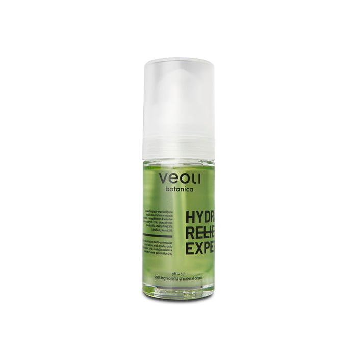 Veoli Botanica HYDRA RELIEF EXPERT Nawadniajaco-wyciszające multi-molekularne serum do twarzy z kompleksem kwasów hialuronowych 15%, ekstraktem z wąk