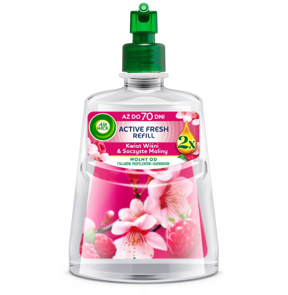Wkład do odświeżacza automatycznego Air Wick Active Fresh, kwiat wiśni i soczyste maliny, 228ml
