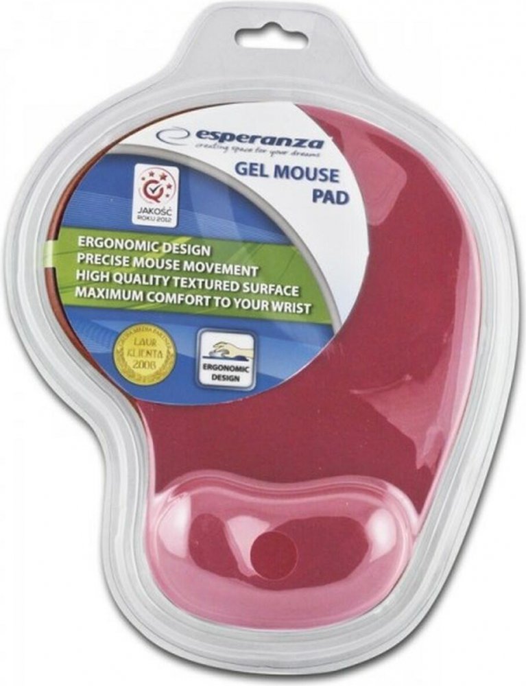 Podkładka żelowa pod mysz Esperanza EA137R, 230x190x20mm, czerwony