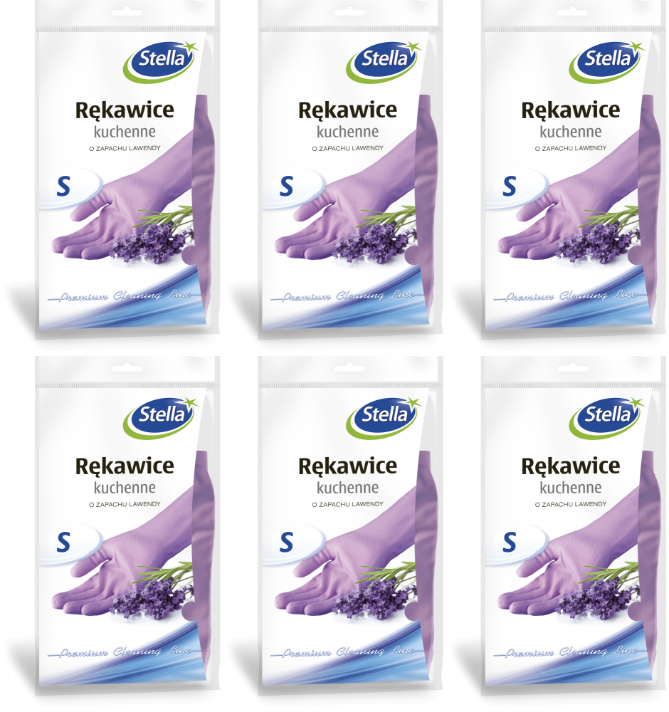 6x Rękawice kuchenne Stella, rozmiar S, lawendowe, 1 para, fioletowy