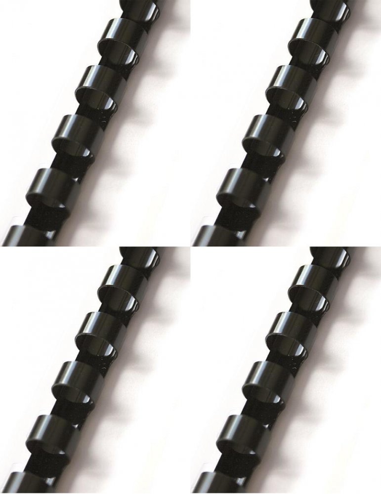 4x Grzbiety do bindowania Argo, plastik, 16mm, 100 sztuk, czarny
