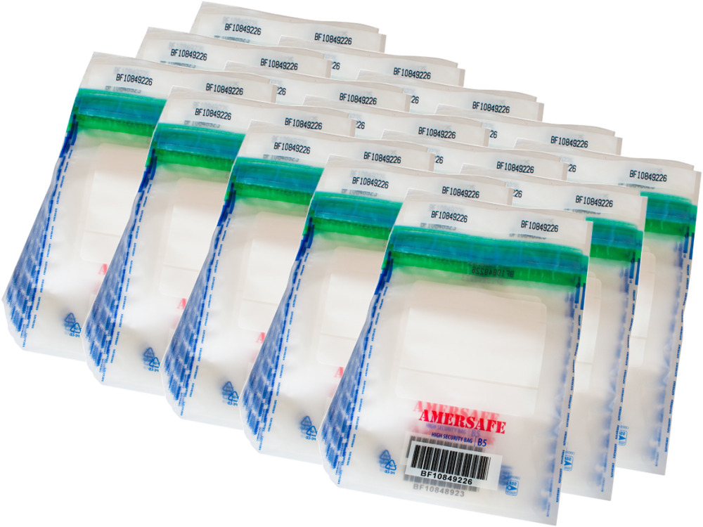 15x Koperta bezpieczna SuperpackSafe, B5, z paskiem HK, 10 sztuk, przezroczysty