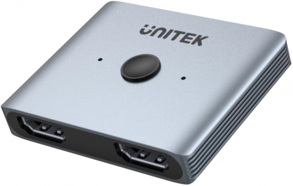 Przełącznik HDMI 2.1 8K 2na1 Unitek, dwukierunkowy, srebrny