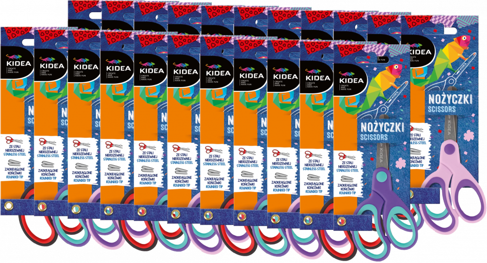 48x Nożyczki dla dzieci Kidea, 1 sztuka, mix kolorów