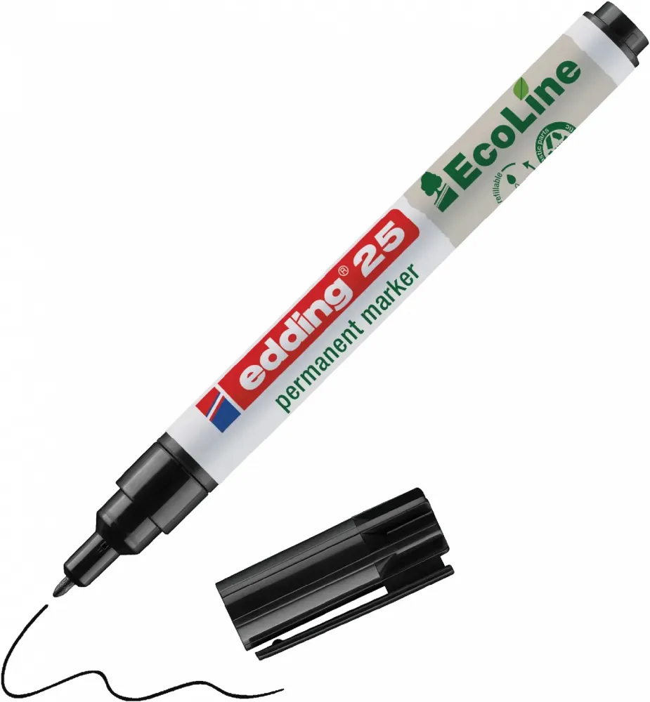 Marker permanentny edding ecoline 25, 1mm, czarny