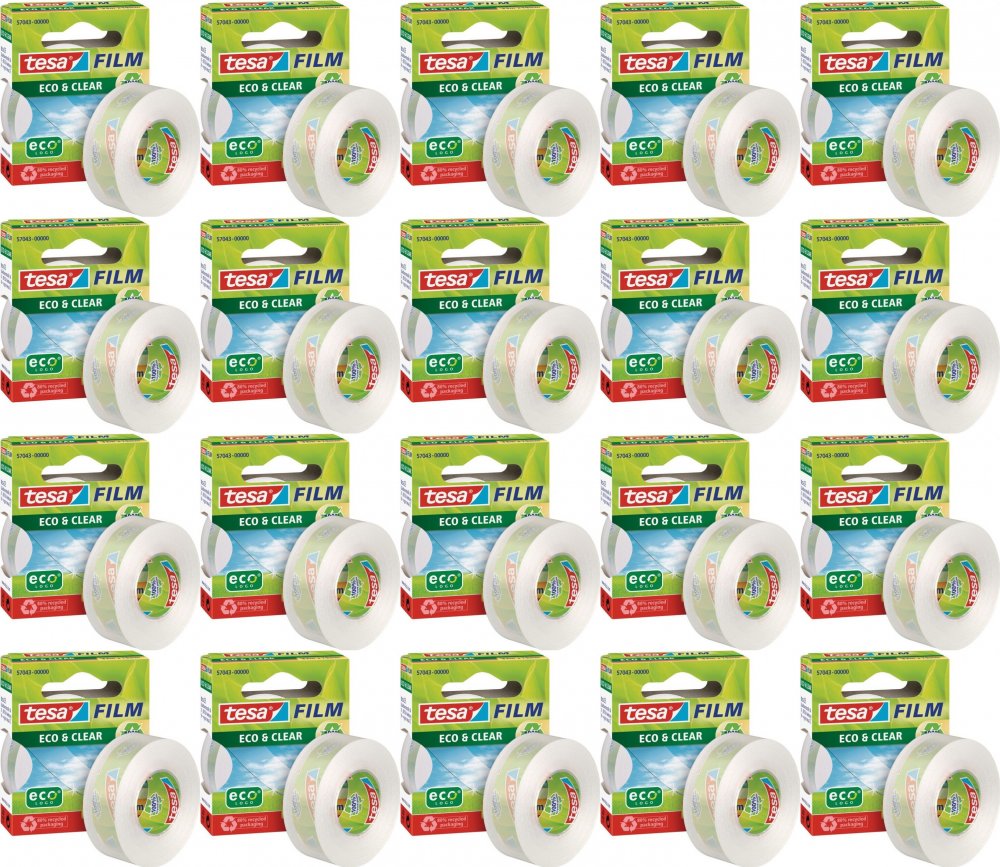 20x Taśma klejąca Tesa Eco&Clear, 33mx19mm, przezroczysty