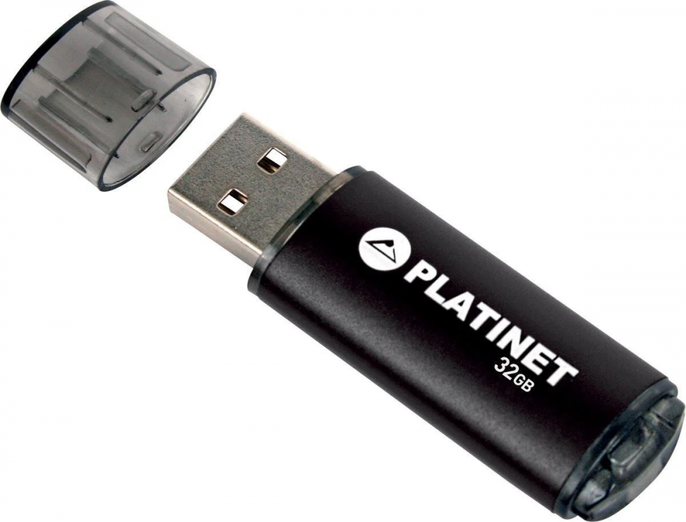Pendrive aluminiowy Platinet X-Depo, 32GB, USB 2.0, czarny