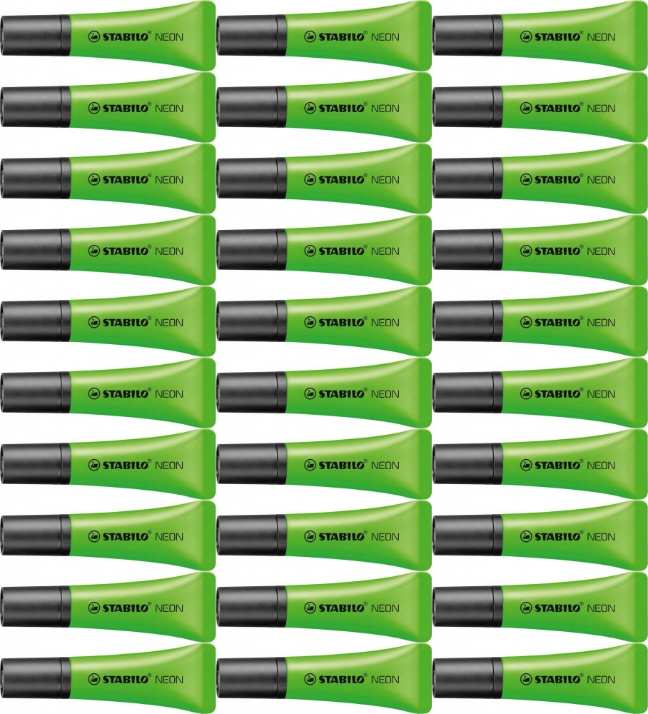 30x Zakreślacz Stabilo Neon 72/33, ścięta, zielony