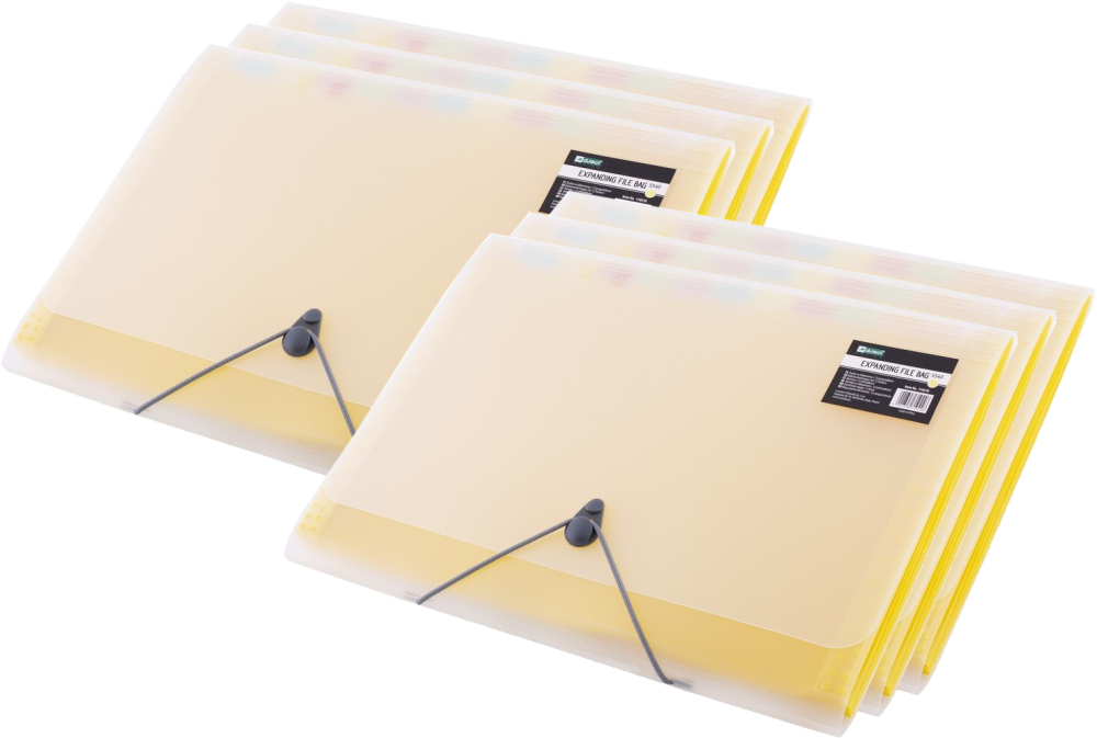 6x Teczka z przegródkami D.Rect 5540, A4, 12 przegródek, żółty