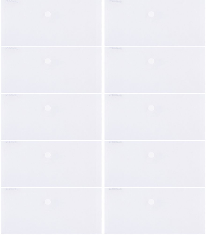 10x Teczka kopertowa Donau, DL, na zatrzask, transparentny