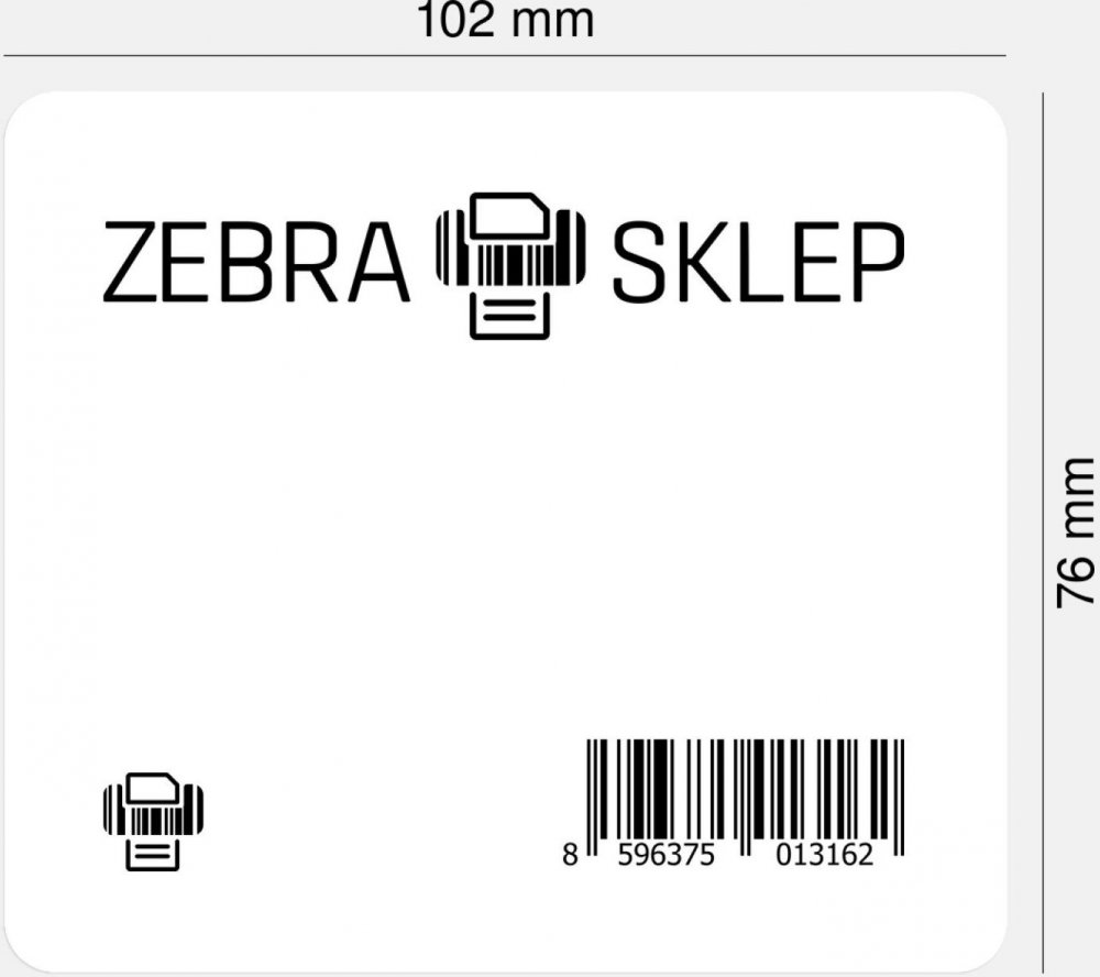 Etykiety termotransferowe Zebra Z-Perform 1000T, 102x76mm, w rolce, 930 sztuk