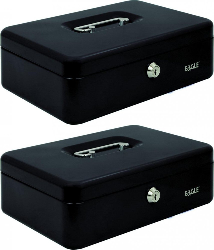 2x Kasetka na pieniądze Eagle 8878M, 82x192x262mm, czarny