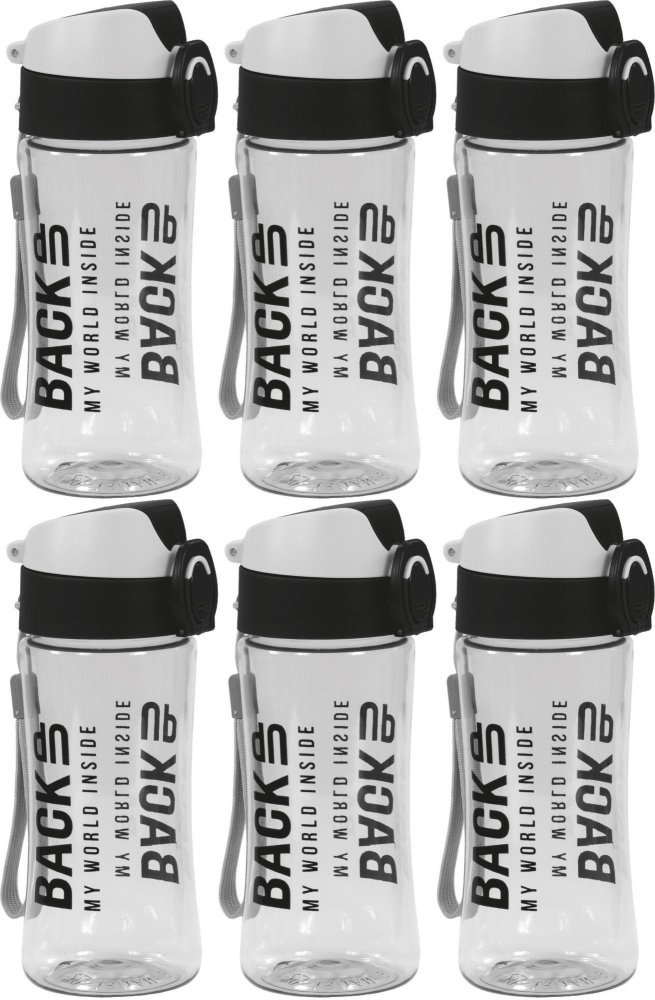 6x Bidon na wodę BackUP 7 A, 400ml, szary