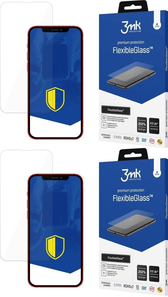 2x Szkło hybrydowe 3mk FlexibleGlass, do iPhone 13/13 Pro