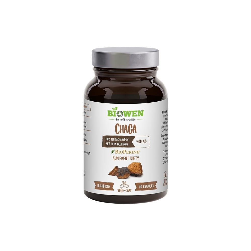 Chaga 400 mg 40% polisacharydów 30% beta-glukanów 90kaps. BioWen