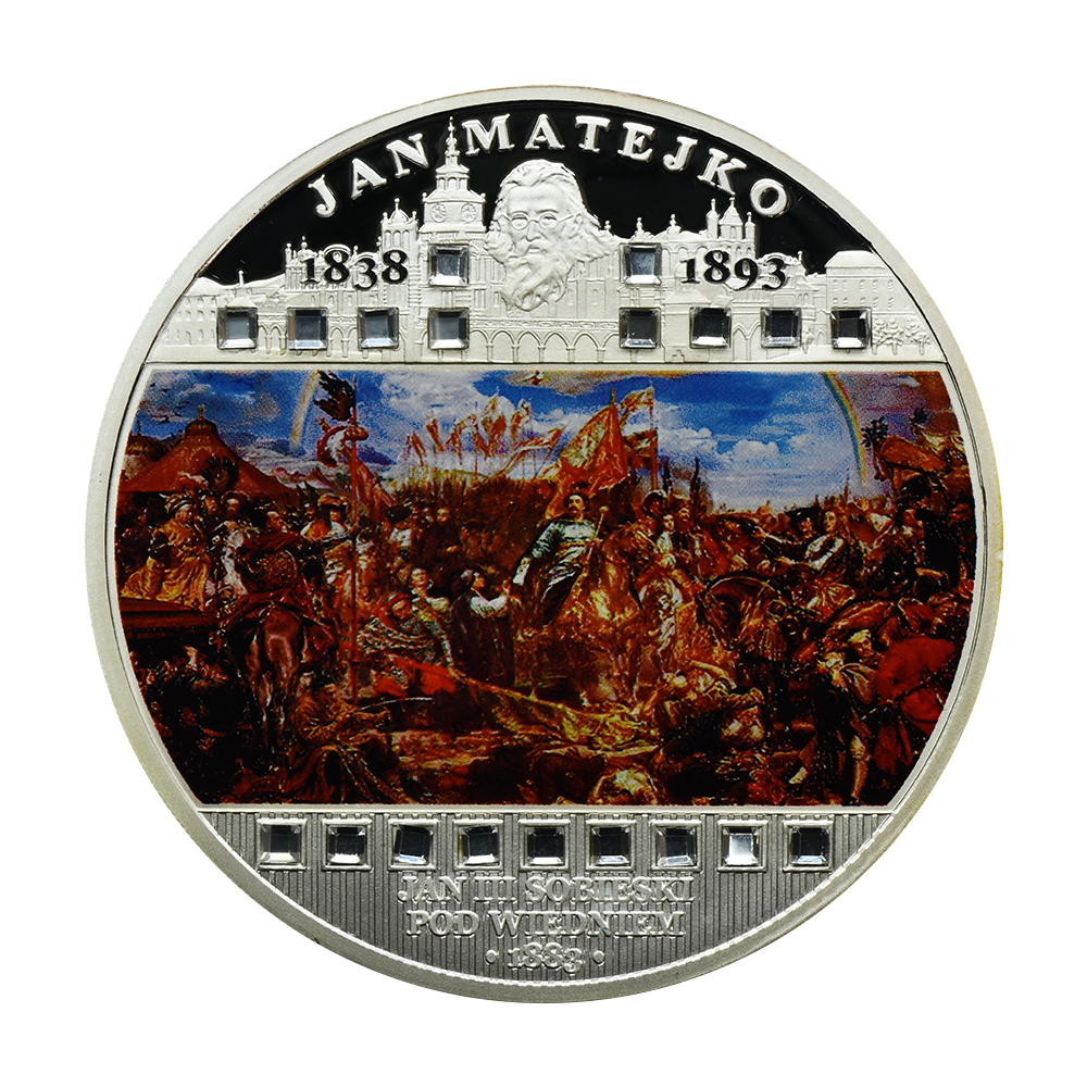 Srebrna moneta Jan Matejko: Jan III Sobieski pod Wiedniem 3 uncje 2009 - wysyłka 24 h! - Mennica Skarbowa