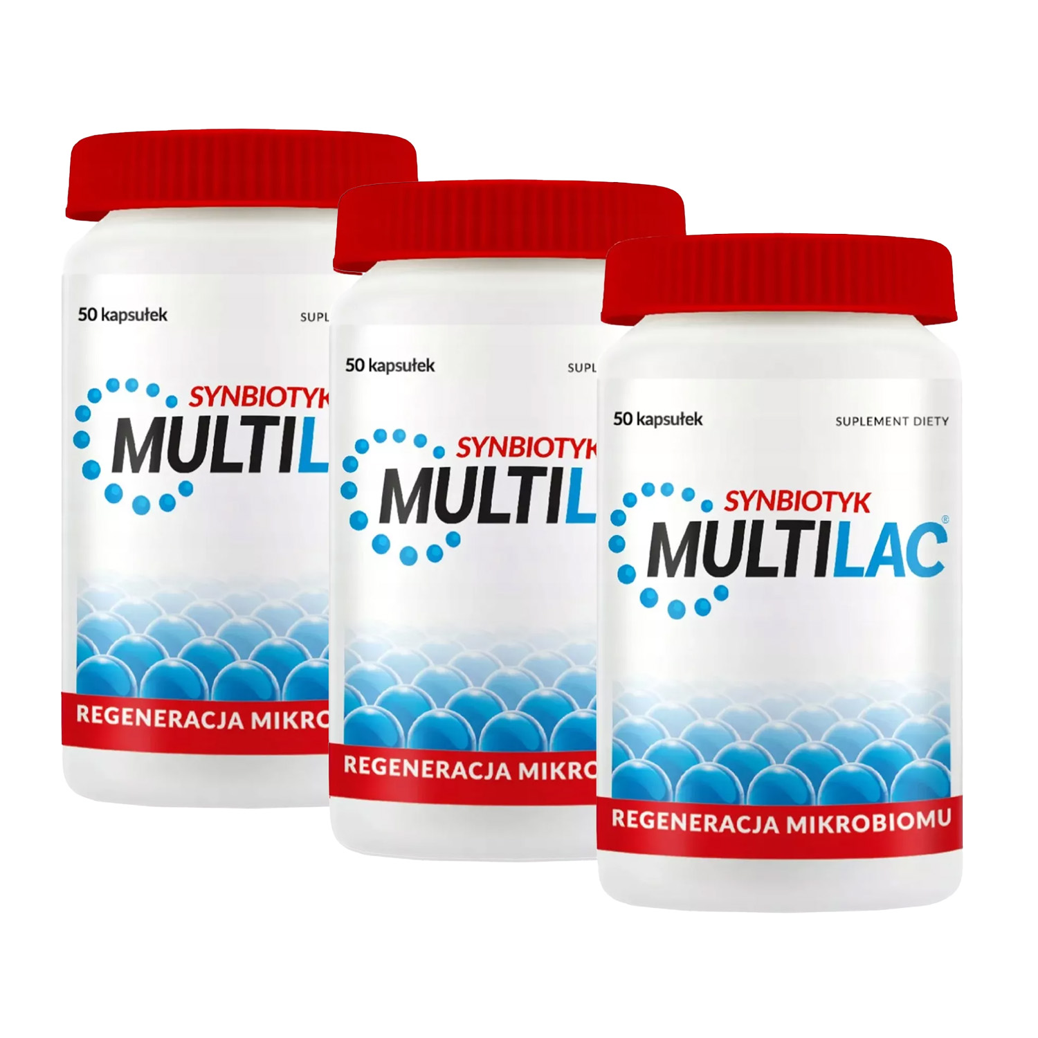 Zestaw: 3x multilac synbiotyk, 50 kapsułek