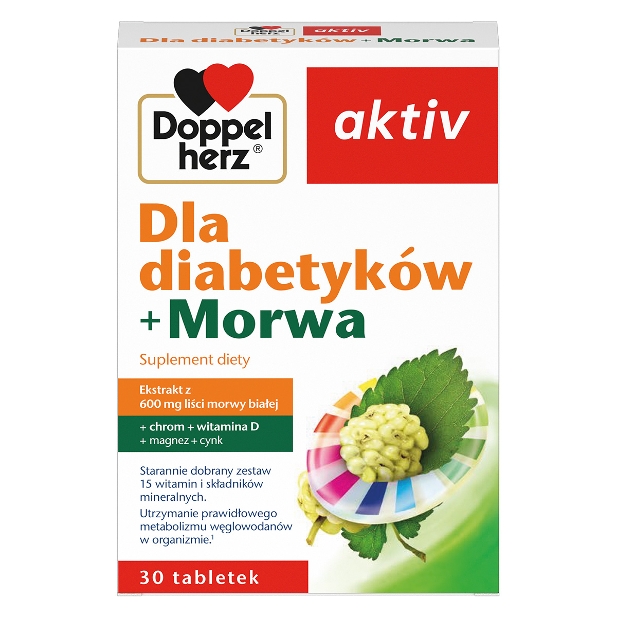Doppelherz aktiv dla diabetyków + morwa, 30 tabletek