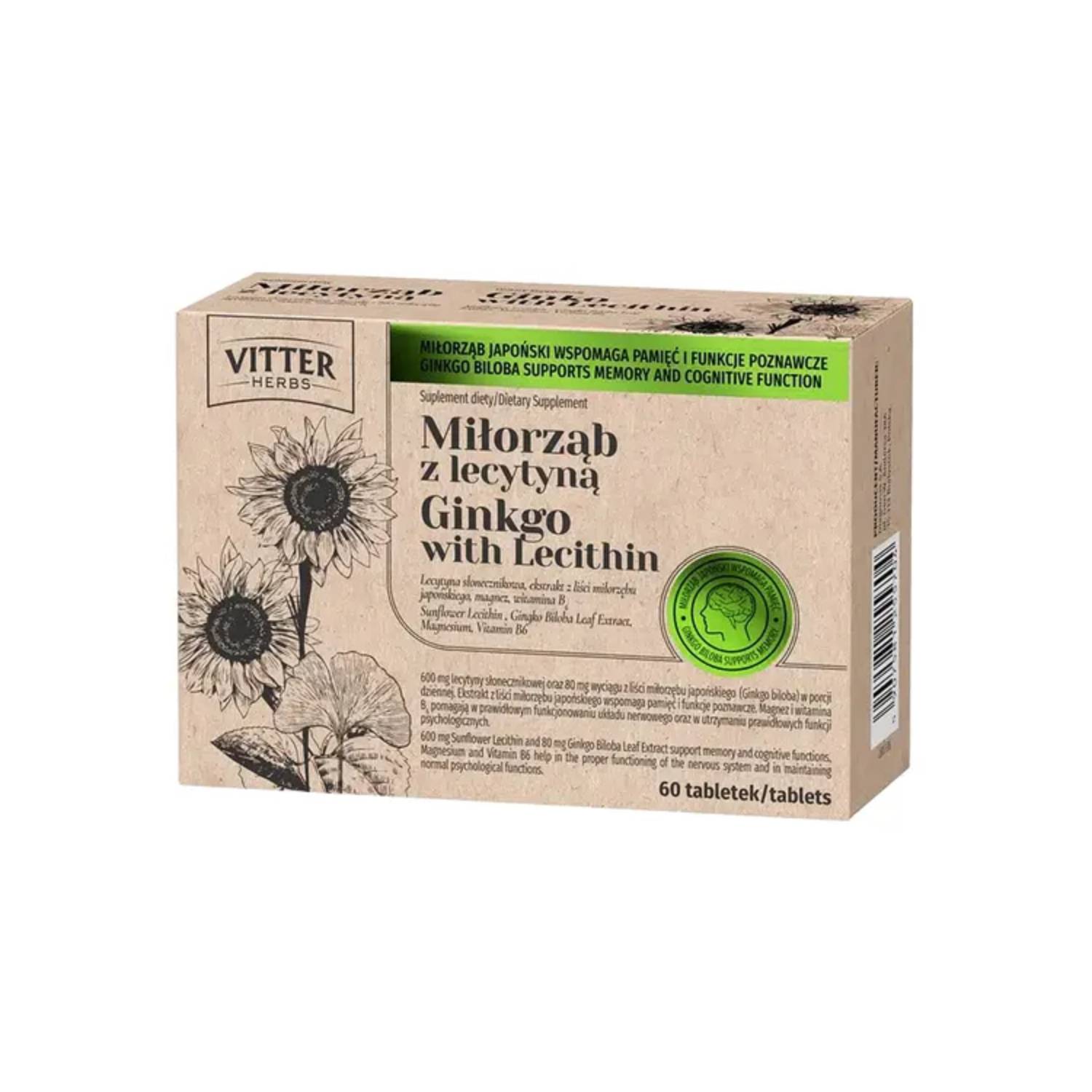 Vitter herbs miłorząb z lecytyną, 30 tabletek