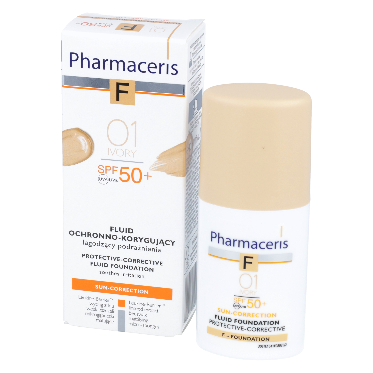 Pharmaceris f sun-correction - fluid ochronno-korygujący 01 ivory spf 50+, 30 ml