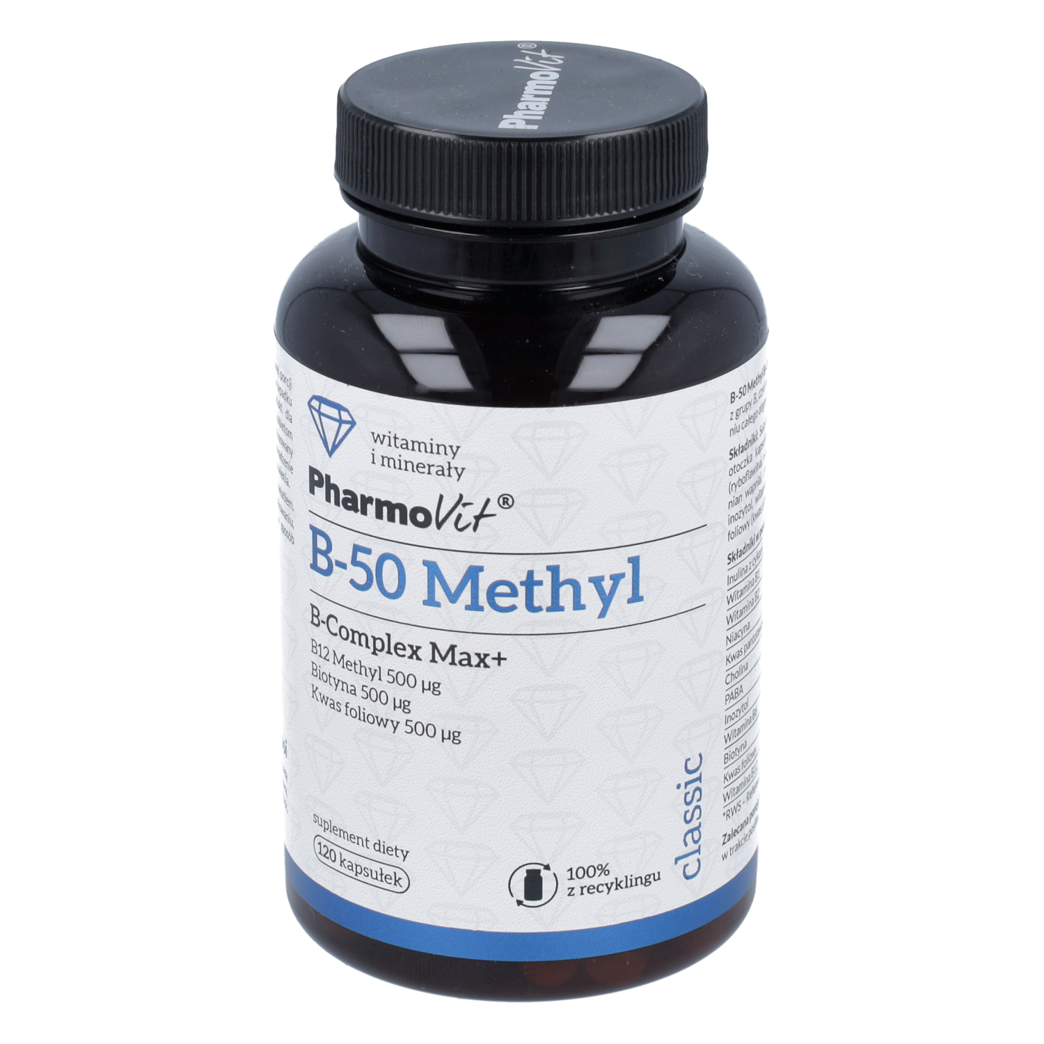 Pharmovit b-50 methyl b-complex max+, 120 kapsułek
