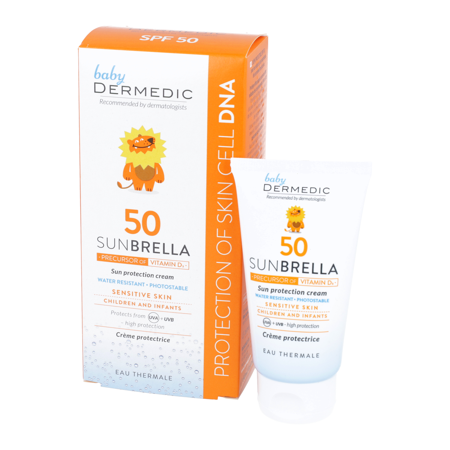 Dermedic sunbrella baby - krem ochronny wodoodporny-fotostabilny, skóra wrażliwa, spf 50, 50 g