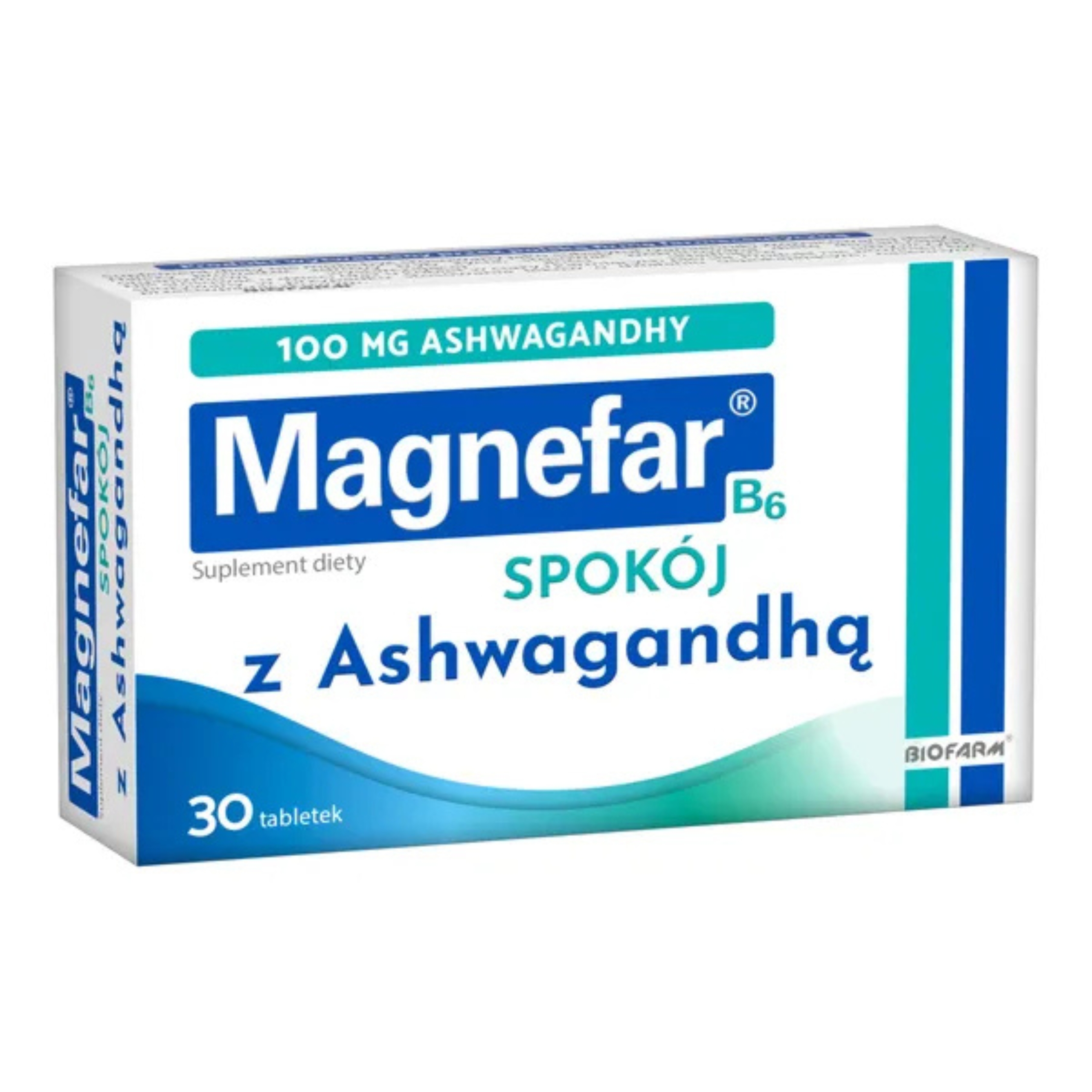 Magnefar b6 spokój z ashwagandhą, 30 tabletek