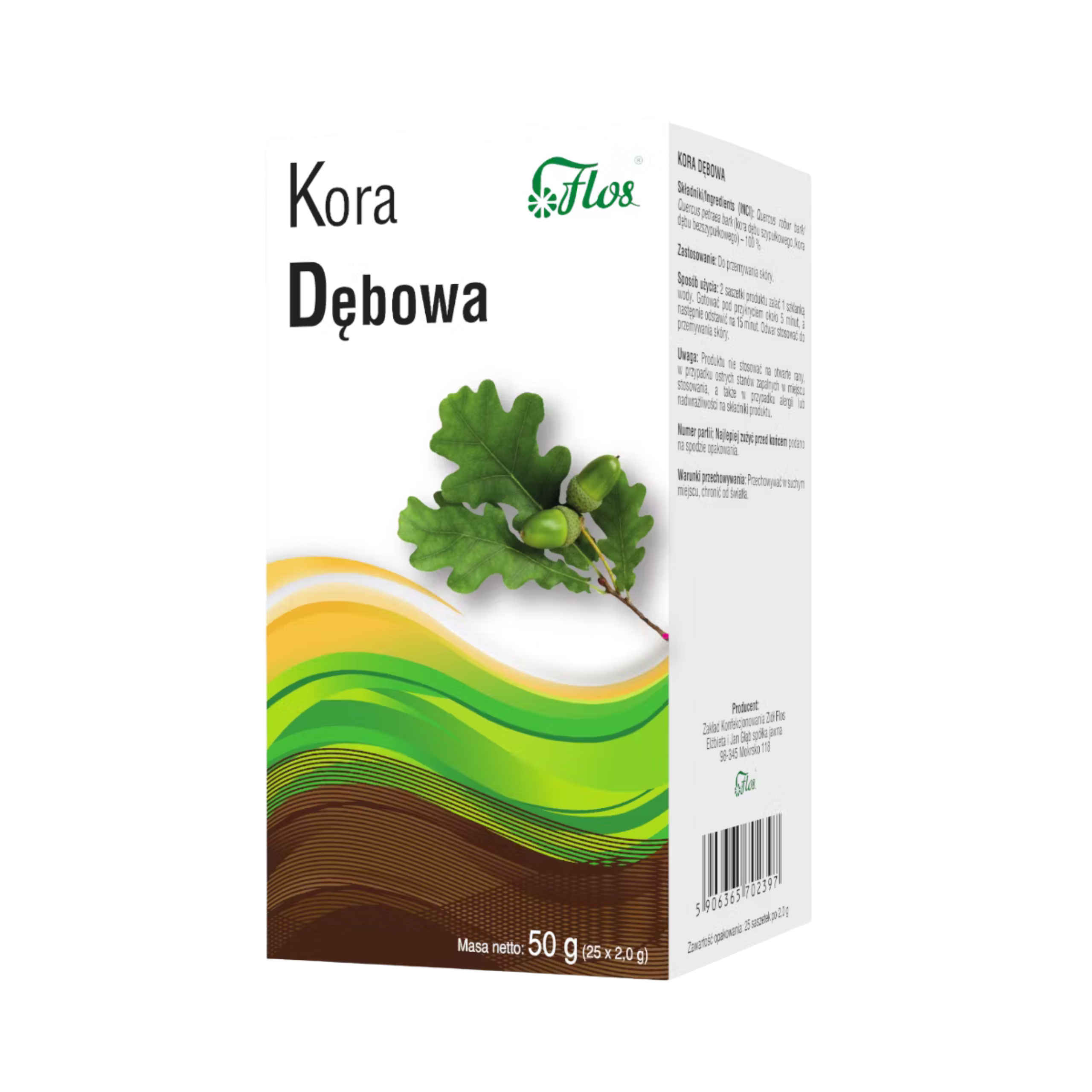 Flos - kora dębowa, 25 saszetek